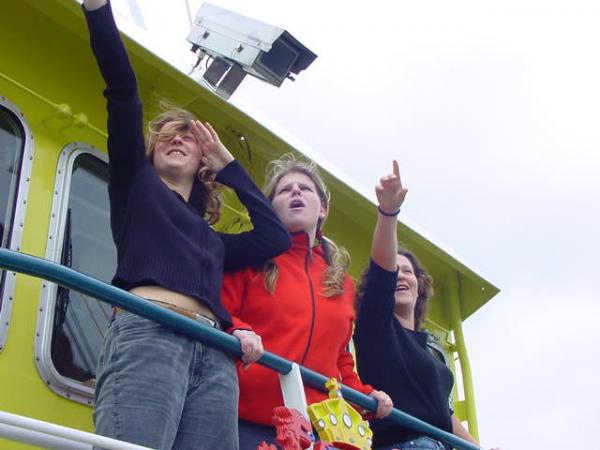 Studenten van de HZ op de onderzoeksboot de Argus