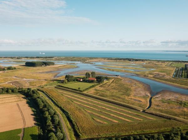 Dronebeeld Kustlaboratorium Waterdunen