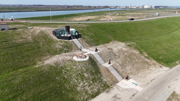 Uitkijkpunt postbrug vanaf de lucht 