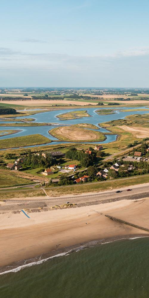 Waterdunen van bovenaf gezien