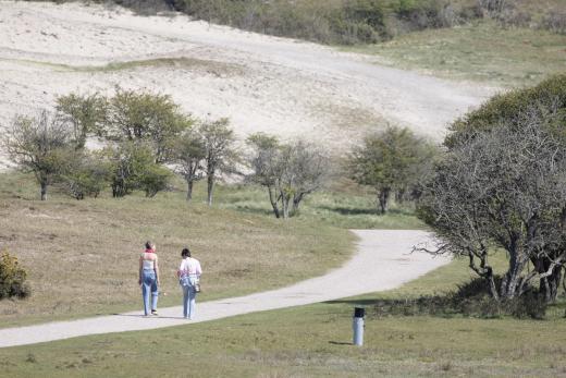 Twee wandelaars in duinen Oranjezon