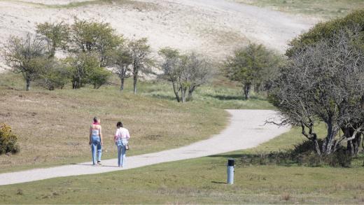 Wandelaars in duinen Oranjezon