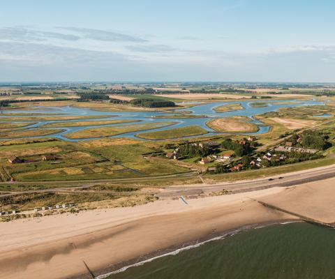 Waterdunen van bovenaf gezien