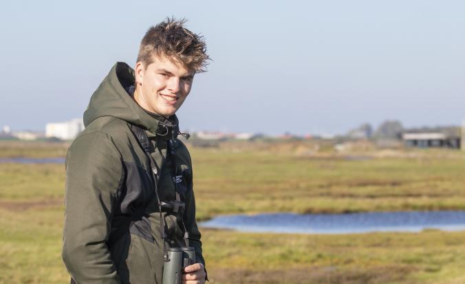 Foto beheervrijwilliger Bram Roobol in Yerseke Moer