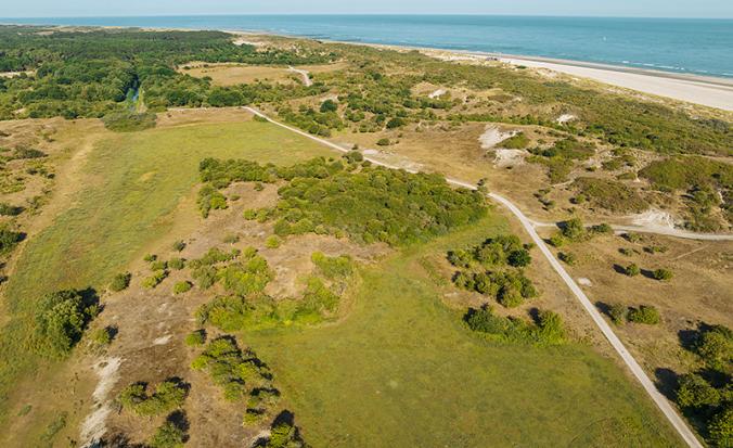 Dronebeeld van natuurgebied Oranjezon
